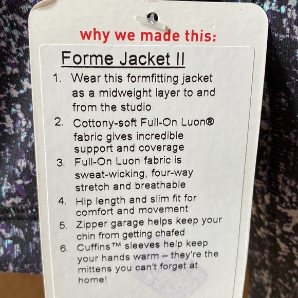 Lululemon Forme II jacket. Size 8. Color Rocky Road Sand Dune Toothpaste - Picture 9 of 9